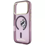   Karl Lagerfeld Peekaboo Logo Apple iPhone 18 Pro Max / 17 Pro Max tok, MagSafe, macska minta, lila-arany
