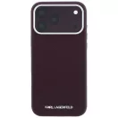 Karl Lagerfeld Grained Elongated Logo Apple iPhone 18 Pro / 17 Pro tok, MagSafe, lila-ezüst