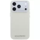 Karl Lagerfeld Grained Elongated Logo Apple iPhone 18 Pro / 17 Pro tok, MagSafe, bézs-ezüst
