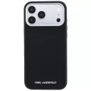 Karl Lagerfeld Grained Elongated Logo Apple iPhone 18 Pro / 17 Pro tok, MagSafe, fekete-ezüst