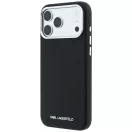 Karl Lagerfeld Grained Elongated Logo Apple iPhone 18 Pro / 17 Pro tok, MagSafe, fekete-ezüst