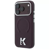   Karl Lagerfeld Grained Embossed Ring & Kameo Logo Apple iPhone 18 Pro / 17 Pro tok, MagSafe, lila-ezüst