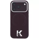 Karl Lagerfeld Grained Embossed Ring & Kameo Logo Apple iPhone 18 Pro / 17 Pro tok, MagSafe, lila-ezüst