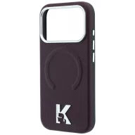   Karl Lagerfeld Grained Embossed Ring & Kameo Logo Apple iPhone 18 Pro / 17 Pro tok, MagSafe, lila-ezüst