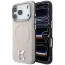 Karl Lagerfeld Grained Embossed Ring & Kameo Logo Apple iPhone 18 Pro Max / 17 Pro Max tok, MagSafe, bézs-ezüst