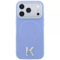   Karl Lagerfeld Grained Embossed Ring & Kameo Logo Apple iPhone 18 Pro / 17 Pro tok, MagSafe, kék-ezüst