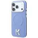 Karl Lagerfeld Grained Embossed Ring & Kameo Logo Apple iPhone 18 Pro / 17 Pro tok, MagSafe, kék-ezüst