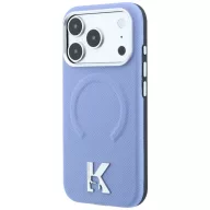   Karl Lagerfeld Grained Embossed Ring & Kameo Logo Apple iPhone 18 Pro / 17 Pro tok, MagSafe, kék-ezüst