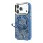 Guess PU 4G Ring Stand Apple iPhone 18 Pro Max / iPhone 17 Pro Max hátlap tok kitámasztóval, MagSafe, kék-arany
