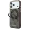Guess PU 4G Ring Stand Apple iPhone 18 Pro Max / iPhone 17 Pro Max hátlap tok kitámasztóval, MagSafe, barna-arany