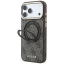 Guess PU 4G Ring Stand Apple iPhone 18 Pro Max / iPhone 17 Pro Max hátlap tok kitámasztóval, MagSafe, barna-arany