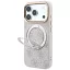 Guess PU 4G Ring Stand Apple iPhone 18 Pro Max / iPhone 17 Pro Max hátlap tok kitámasztóval, MagSafe, fehér-rózsaszín