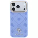 Guess Peony 4G Small Logo Apple iPhone 18 Pro Max / iPhone 17 Pro Max hátlap tok, MagSafe, kék-arany