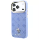 Guess Peony 4G Small Logo Apple iPhone 18 Pro Max / iPhone 17 Pro Max hátlap tok, MagSafe, kék-arany