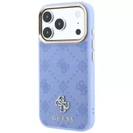   Guess Peony 4G Small Logo Apple iPhone 18 Pro Max / iPhone 17 Pro Max hátlap tok, MagSafe, kék-arany