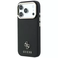   Guess Saffiano Small 4G & Classic Logo Apple iPhone 18 Pro / iPhone 17 Pro tok, MagSafe, fekete-arany