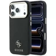   Guess Saffiano Small 4G & Classic Logo Apple iPhone 18 Pro Max / iPhone 17 Pro Max tok, MagSafe, fekete-arany