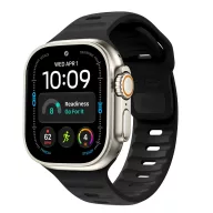   Tech-Protect Silicone Line Apple Watch 44/45/46/49mm gumis szilikon szíj, fekete