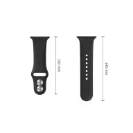   Tech-Protect Silicone Apple Watch 8 / 9 / 10 / 11 / 12 / SE / Ultra (44/45/46/49mm) szíj, szilikon, fekete