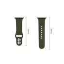 Tech-Protect Silicone Apple Watch 8 / 9 / 10 / 11 / 12 / SE / Ultra (44/45/46/49mm) szíj, szilikon, zöld