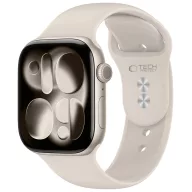   Tech-Protect Silicone Apple Watch 8 / 9 / 10 / 11 / 12 / SE / Ultra (44/45/46/49mm) szíj, szilikon, törtfehér
