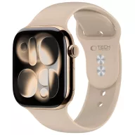   Tech-Protect Silicone Apple Watch 8 / 9 / 10 / 11 / 12 / SE (40/41/42mm) szíj, szilikon, bézs