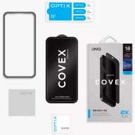   Uniq Optix Covex DX2 Apple iPhone 18 Pro Max tempered glass kijelzővédő üvegfólia felhelyező kerettel, privacy, betekintésgátló