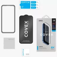   Uniq Optix Covex DX2 Apple iPhone 18 Pro Max tempered glass kijelzővédő üvegfólia felhelyező kerettel, matt