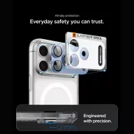   Spigen Optik Pro XL Glas.tR EZ FIT Apple iPhone 18 Pro lencsevédő üvegfólia, kamerasziget-védő felhelyező kerettel, kék