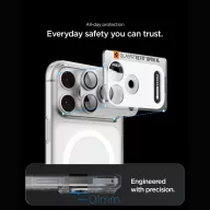   Spigen Optik Pro XL Glas.tR EZ FIT Apple iPhone 18 Pro Max lencsevédő üvegfólia, kamerasziget-védő felhelyező kerettel, fehér