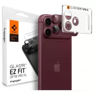   Spigen Optik Pro XL Glas.tR EZ FIT Apple iPhone 18 Pro lencsevédő üvegfólia, kamerasziget-védő felhelyező kerettel, burgundi