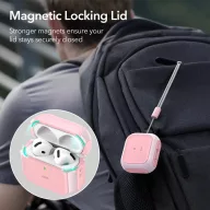   ESR Orbit Hybrid Halolock AirPods 4 / Airpods 5 tok, MagSafe, mágneses záródás, rózsaszín