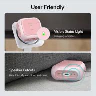   ESR Orbit Hybrid Halolock AirPods 4 / Airpods 5 tok, MagSafe, mágneses záródás, rózsaszín