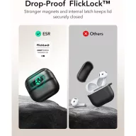   ESR Pulse Halolock AirPods 4 / Airpods 5 tok, MagSafe, mágneses záródás, fekete