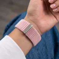   Tech-Protect Nylonloop Apple Watch 8 / 9 / 10 / 11 / 12 / SE / Ultra (44/45/46/49mm) szíj, szövet, rózsaszín