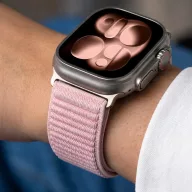   Tech-Protect Nylonloop Apple Watch 8 / 9 / 10 / 11 / 12 / SE / Ultra (44/45/46/49mm) szíj, szövet, rózsaszín