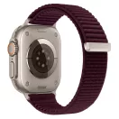 Tech-Protect Nylonloop Apple Watch 8 / 9 / 10 / 11 / 12 / SE / Ultra (44/45/46/49mm) szíj, szövet, burgundi
