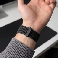   Tech-Protect Nylonloop Apple Watch 8 / 9 / 10 / 11 / 12 / SE (40/41/42mm) szíj, szövet, fekete