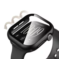   Tech-Protect Defense Apple Watch 12 42mm tok, kijelzővédő felülettel, fekete-átlátszó (2db)
