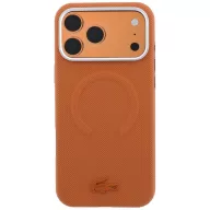   Lacoste Petit Pique Embossed Apple iPhone 18 Pro Max / 17 Pro Max mágneses hátlap tok, MagSafe, narancs