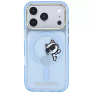   Karl Lagerfeld Peekaboo Logo Apple iPhone 18 Pro Max / 17 Pro Max tok, MagSafe, macska minta, kék-arany