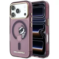   Karl Lagerfeld Peekaboo Logo Apple iPhone 18 Pro / 17 Pro tok, MagSafe, macska minta, burgundi
