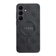  Guess PU Leather 4G Samsung Galaxy S26 FE hátlap tok, MagSafe, fekete
