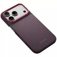   Pitaka Argyle Apple iPhone 18 Pro Max / 17 Pro Max hátlap tok, MagSafe, kék-piros