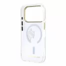Karl Lagerfeld IML Choupette Peekaboo Logo Apple iPhone 18 Pro / 17 Pro tok, MagSafe, macska minta, átlátszó-arany