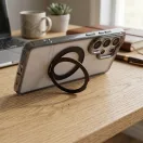 Xiaomi Redmi 17 / Poco C95 Pro tok gyűrűs kitámasztóval, MagSafe, átlátszó-fekete