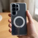 Xiaomi Redmi 17 / Poco C95 Pro tok gyűrűs kitámasztóval, MagSafe, átlátszó-fehér