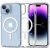 Apple iPhone 15, Műanyag hátlap védőtok + szilikon keret, Magsafe töltővel kompatibilis, csillogó hátlap, FlexAir Hybrid Magsafe Glitter, átlátszó