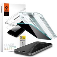   Apple iPhone 15 Plus / 16 Plus, Kijelzővédő fólia, ütésálló fólia (az íves részre is!), Tempered Glass (edzett üveg), Spigen Ez Fit HD Privacy, Clear