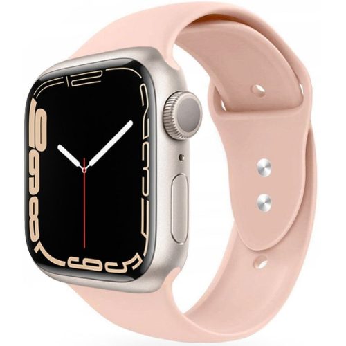 Apple Watch 4-6, SE, SE (2022) (38 / 40 mm) / Watch 7-9 (41 mm), szilikon pótszíj, állítható, két lyukas rögzítés, TP IconBand, rózsaszín